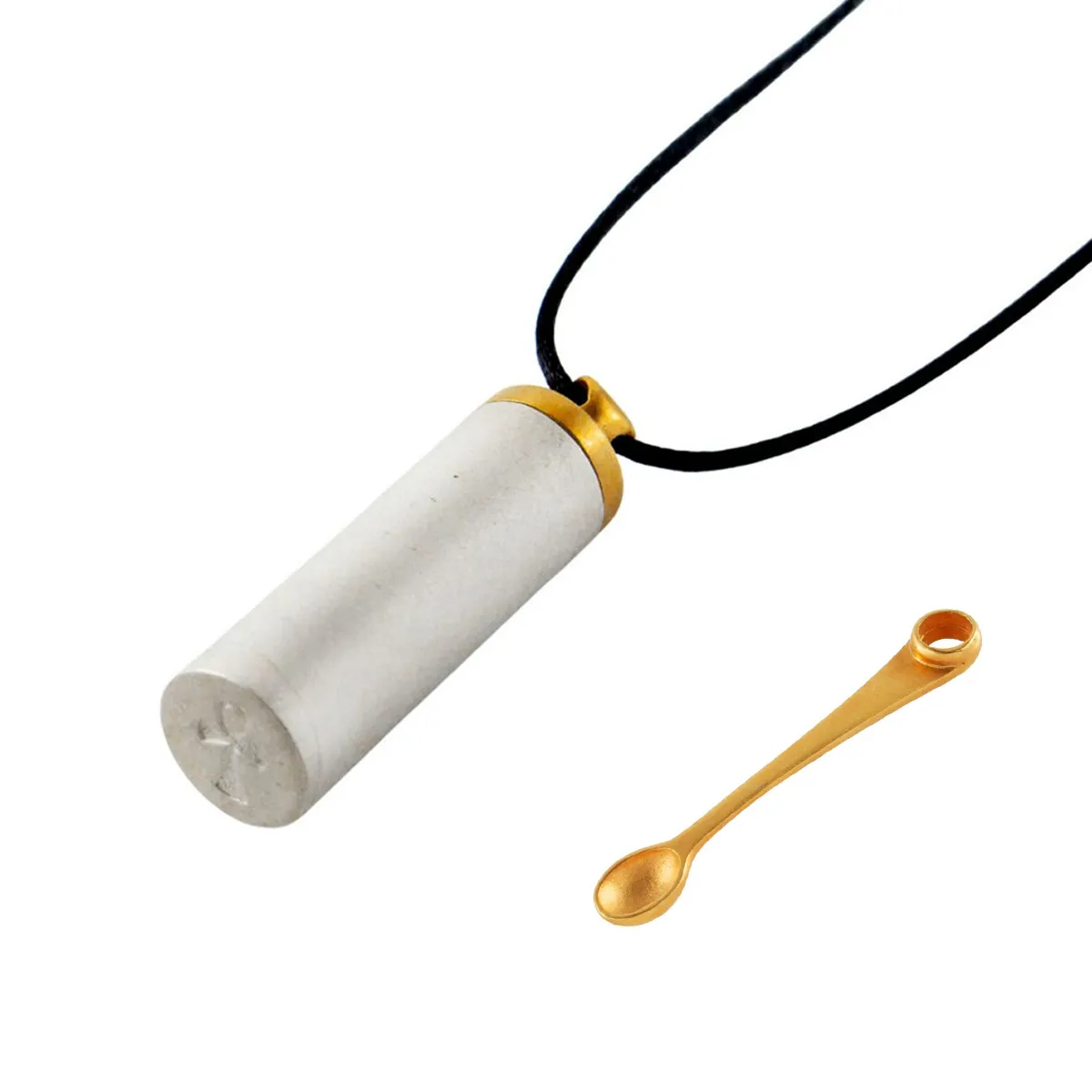 SELOR Premium Crystal Container — silver 925 pendant with gold spoon